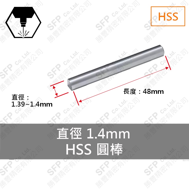 HSS圓棒 1.4*48