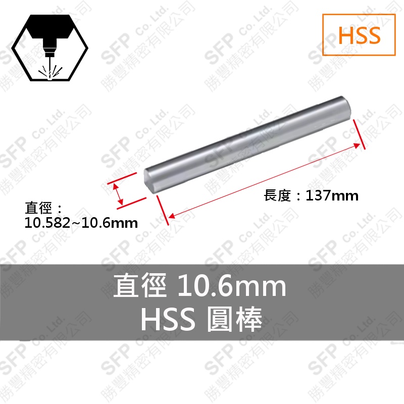 HSS圓棒 10.6*137