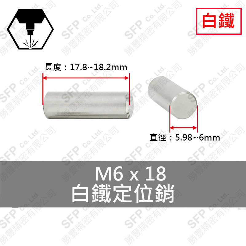 SS304 Dowel Pin 6*18