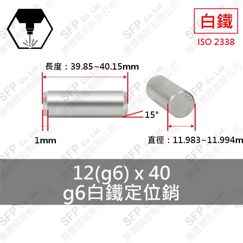 SS304 Dowel Pin 12*40