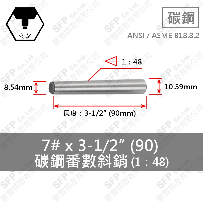 12L14 Taper Pin (1:48) 7#*90