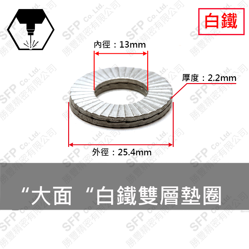 Large OD SS304 雙層 Washer M12 (13.1*25.6*3.4)