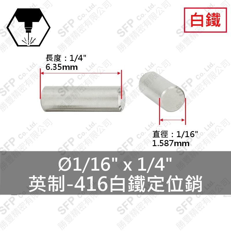 416白鐵定位銷 1/16 *1/4