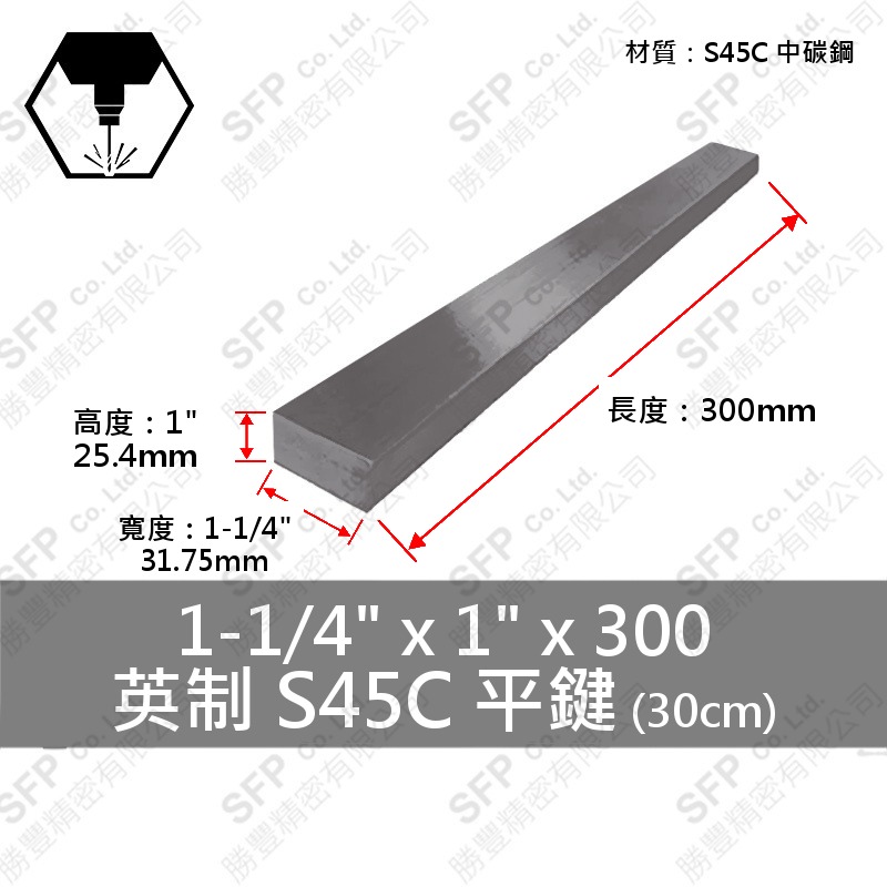 S45C平鍵 1-1/4 *1 *300