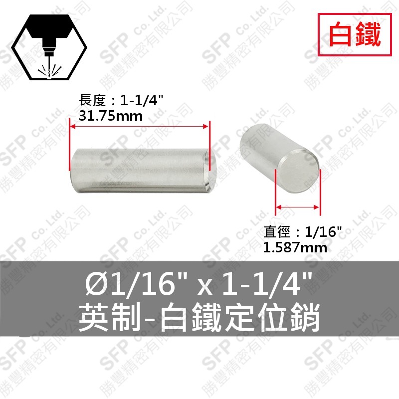 304白鐵定位銷 1/16 *1-1/4