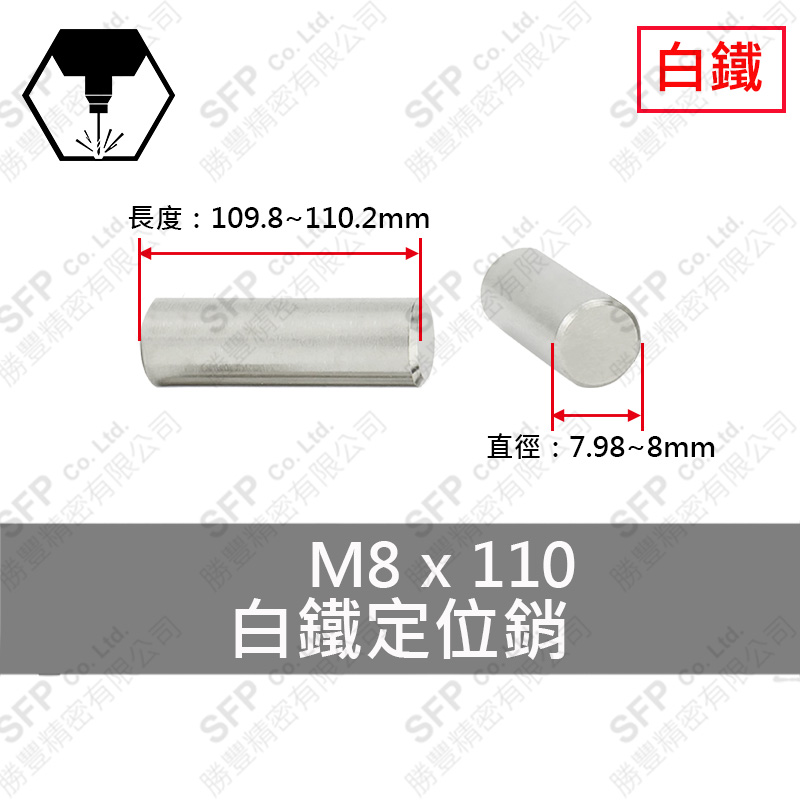 SS304 Dowel Pin 8*110