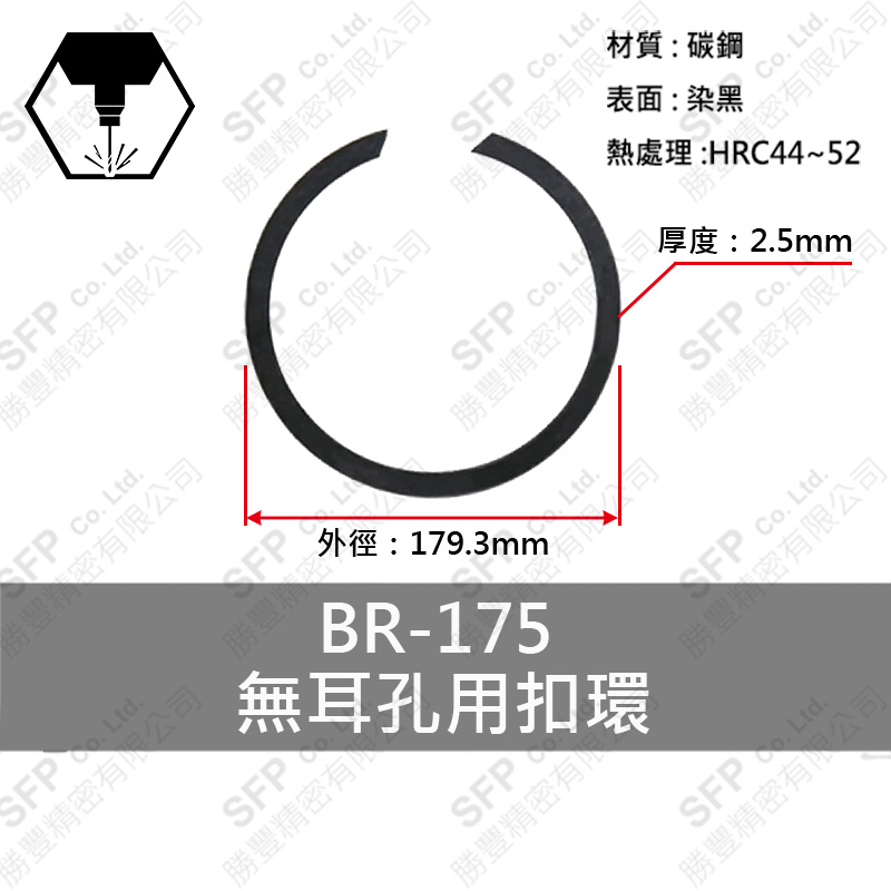 Carbon Steel Round Retaining Ring (Internal) BR175 (Thickness 2.5)