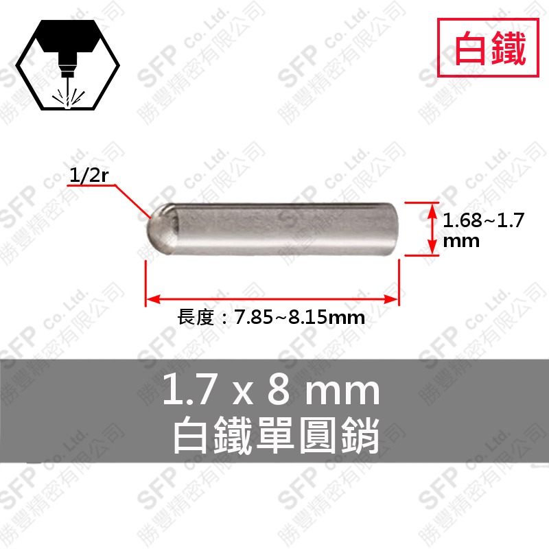 SS304 Pin 1.7*8