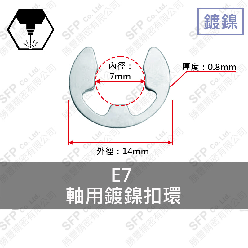 Nickel Plated E型 Retaining Ring E7-NI