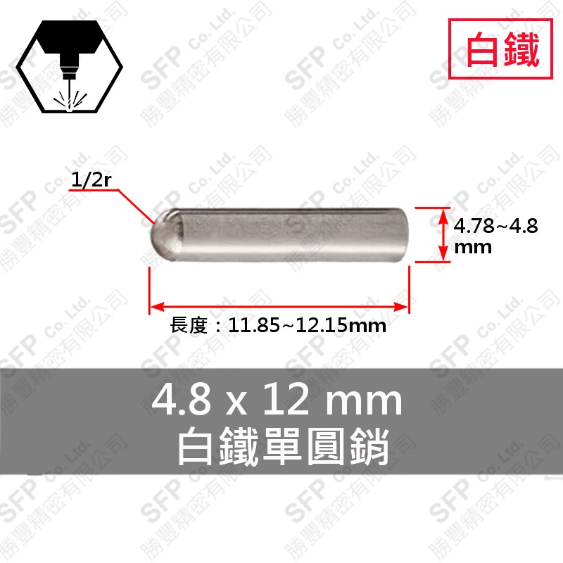 SS304 Pin 4.8*12