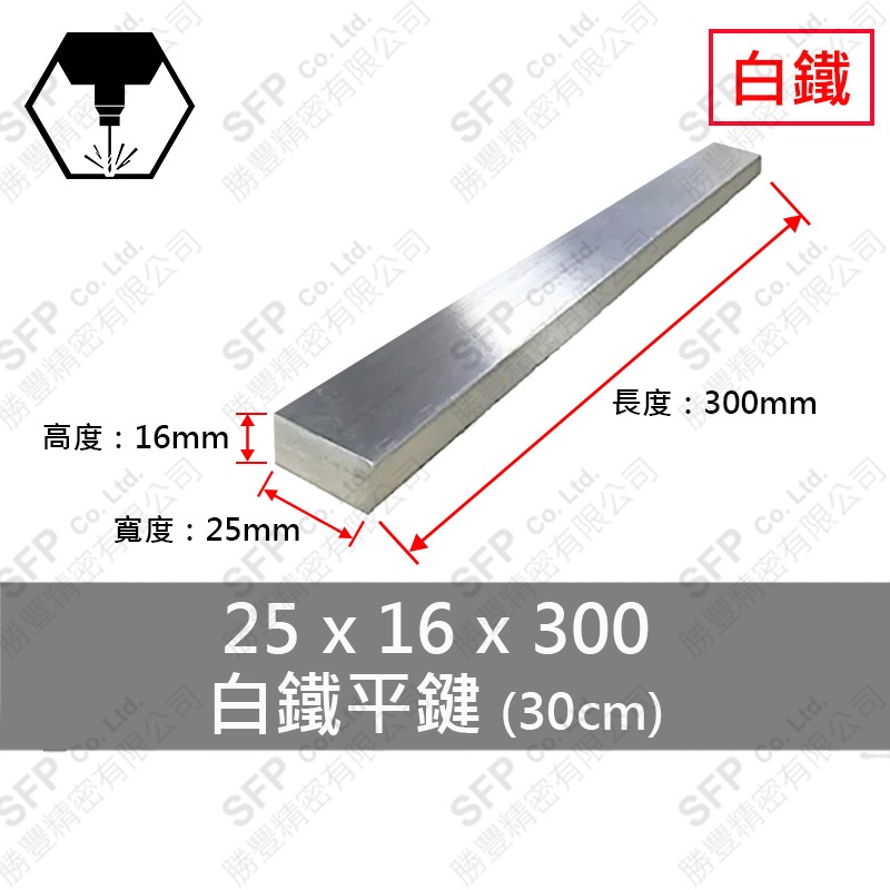 304白鐵平鍵 25*16*300