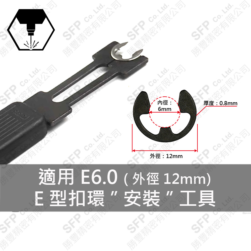 條狀 E-Ring 安裝座 E6用