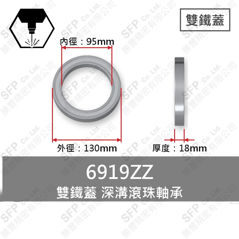滾珠軸承(日) 6919ZZ (95*130*18)