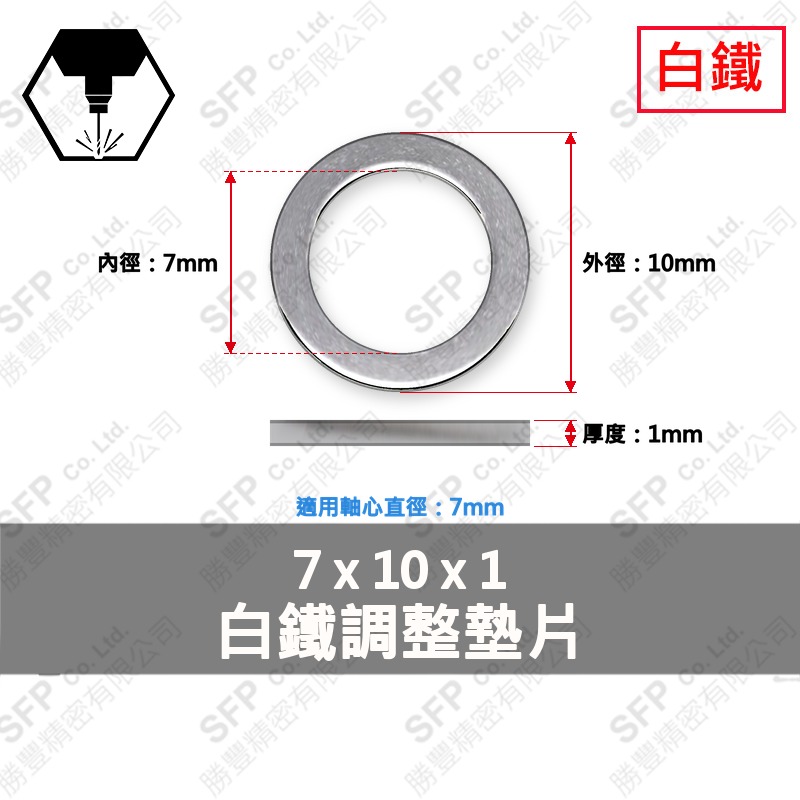 304白鐵調整墊片 7*10*1