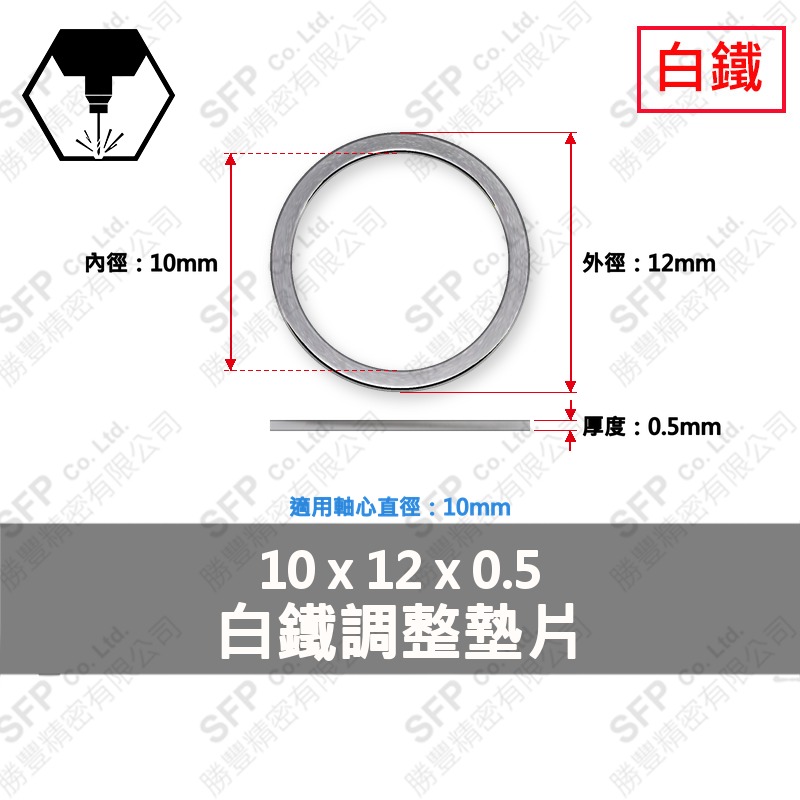 304白鐵調整墊片 10*12*0.5