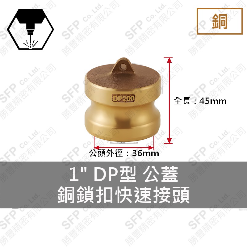 銅鎖扣快速接頭 1" DP型 公蓋