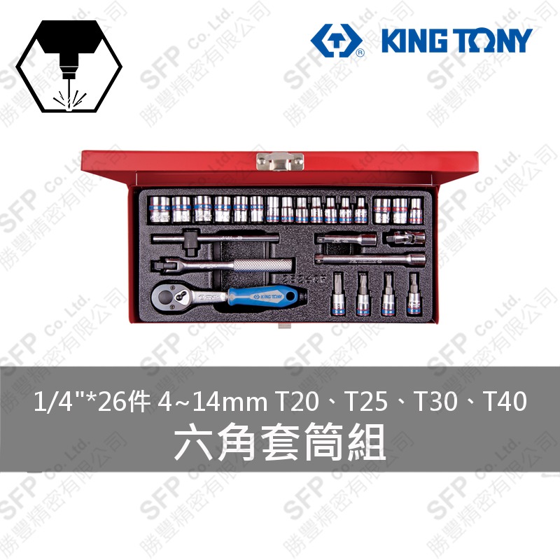 六角套筒組 1/4"*26件 (2526CR)