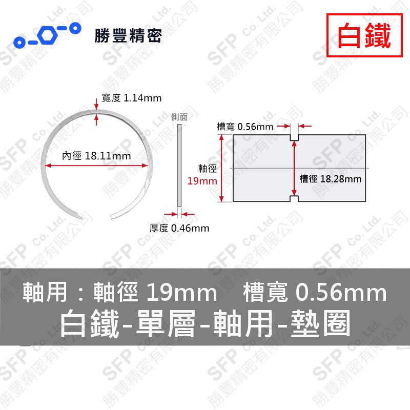 單層-軸用-白鐵 墊圈 VSM-19 (軸心19mm用) 不鏽鋼