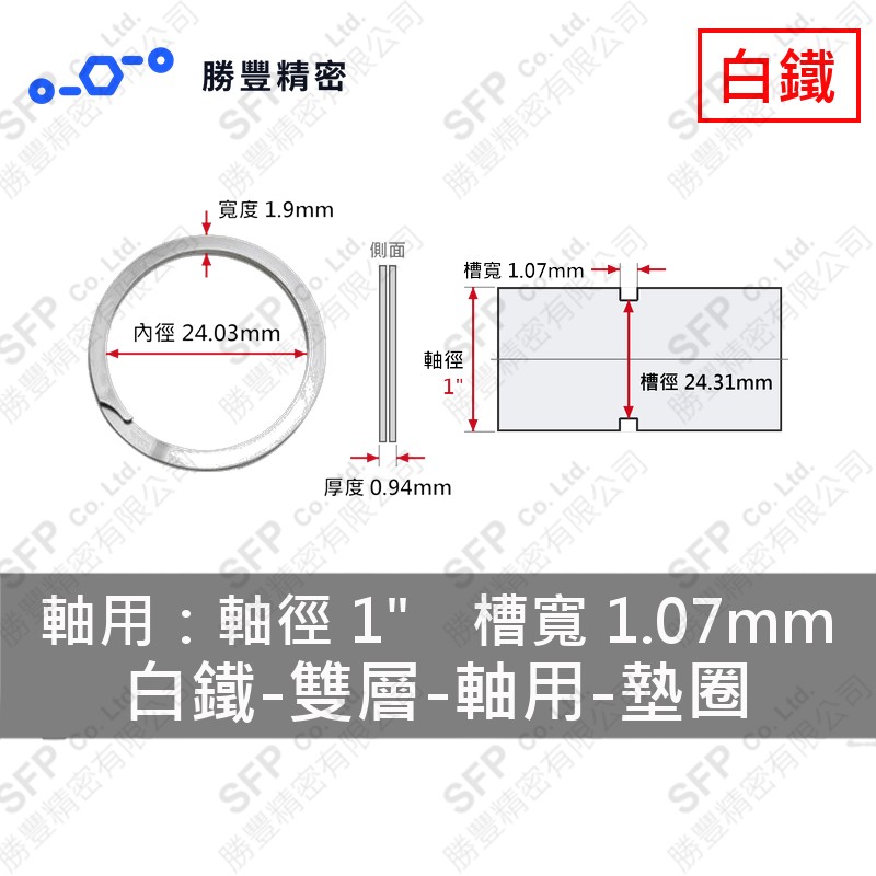 雙層-軸用-白鐵 墊圈 WS-100 (軸心1"用) 不鏽鋼