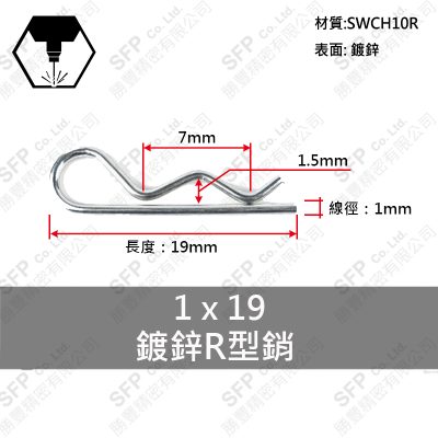 鍍鋅R型銷 1*19 (R-5)