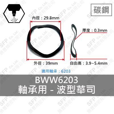 碳鋼波形華司 6203 (29.8*39*0.3)