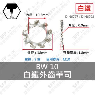 304白鐵外齒華司 BWS-10 (12齒)