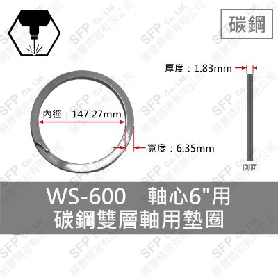 Double-Layer - External - Carbon Steel Washer WS-600 (軸心6" Use)