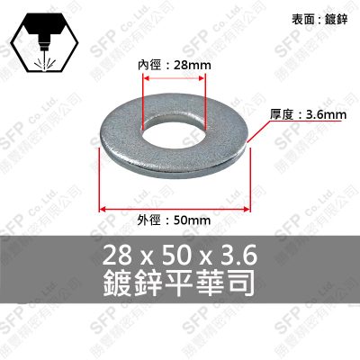 鍍鋅平華司 M27 (28*50*3.6)