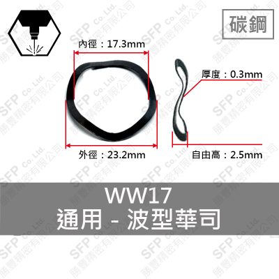 碳鋼波形華司 WW-17 (17.3*23.2*0.3)