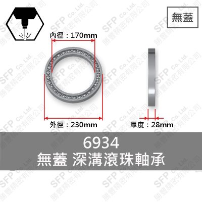 Ball Bearing (Japan) 6934 Open