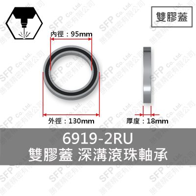 Ball Bearing (Japan) 6919-2RU Double Seal