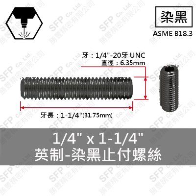 12.9合金鋼止付螺絲 1/4"*1-1/4"