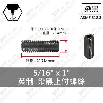 12.9合金鋼止付螺絲 5/16"*1"