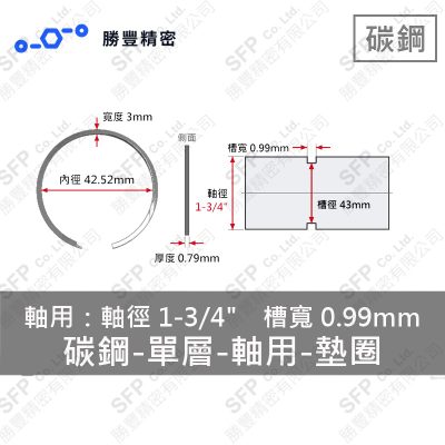 單層- External - Carbon Steel Washer VS-175 (軸心1-3/4" Use)