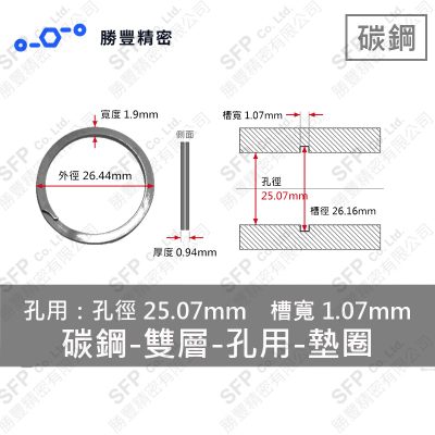 Double-Layer - Internal - Carbon Steel Washer WH-98 (Hole 徑25.07mm Use)